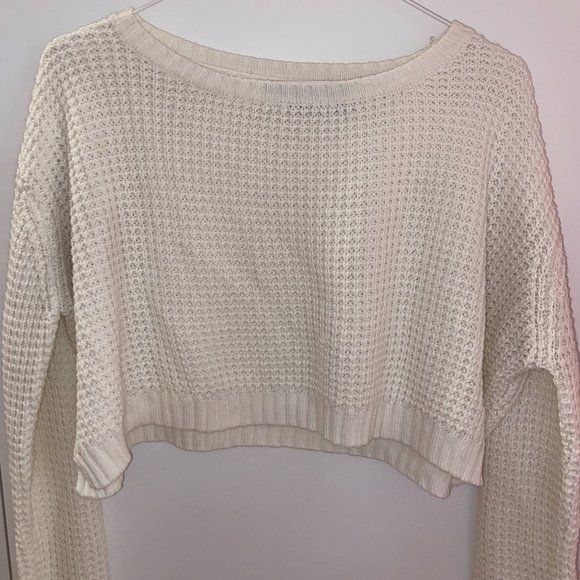 [2-Piece] Cropped Knit Sweaters | White + Green - Picture 10 of 15